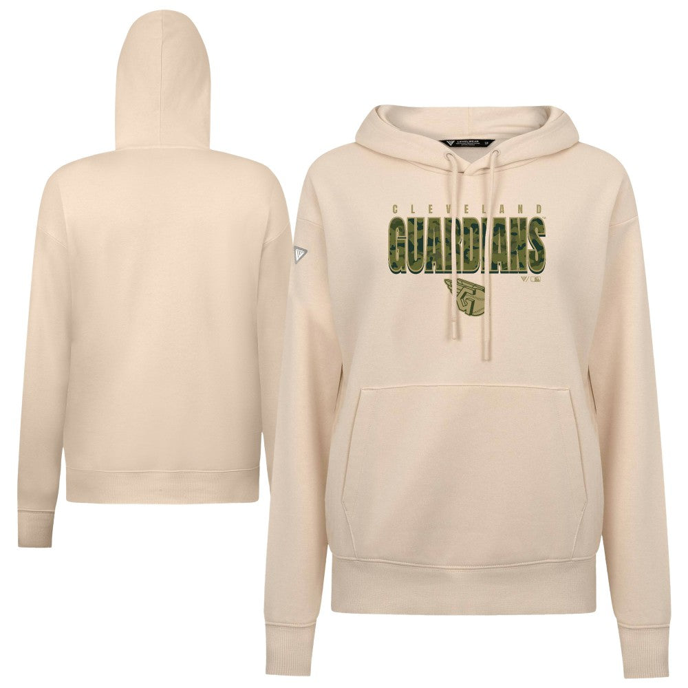 Cleveland Guardians Levelwear Women's Adorn Protect W Pullover Hoodie - Khaki Hoodies