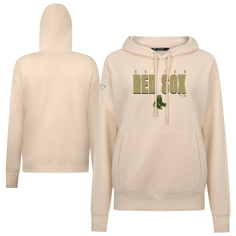 Boston Red Sox Levelwear Women's Adorn Protect W Pullover Hoodie - Khaki Hoodies
