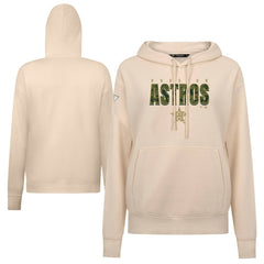 Houston Astros Levelwear Women's Adorn Protect W Pullover Hoodie - Khaki Hoodies