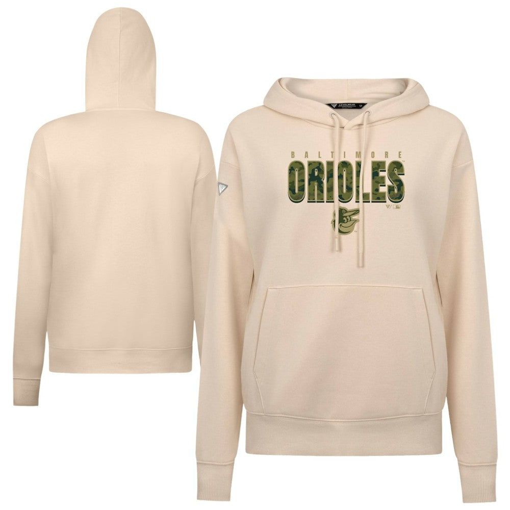 Baltimore Orioles Levelwear Women's Adorn Protect W Pullover Hoodie - Khaki Hoodies