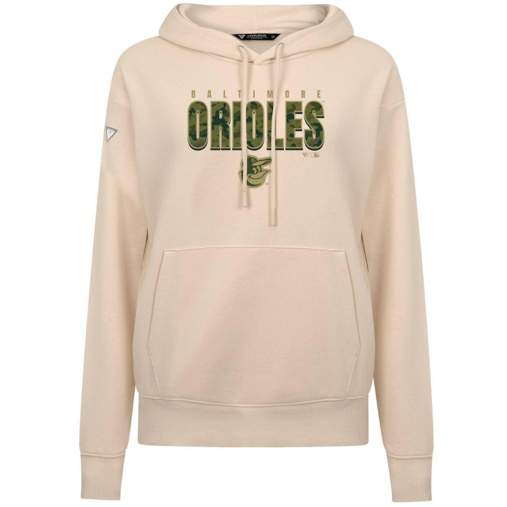 Baltimore Orioles Levelwear Women's Adorn Protect W Pullover Hoodie - Khaki Hoodies