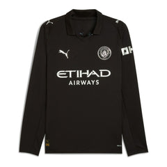 Manchester City 2025/26 Away Replica Long Sleeve Custom Jersey Black - Puma cheap