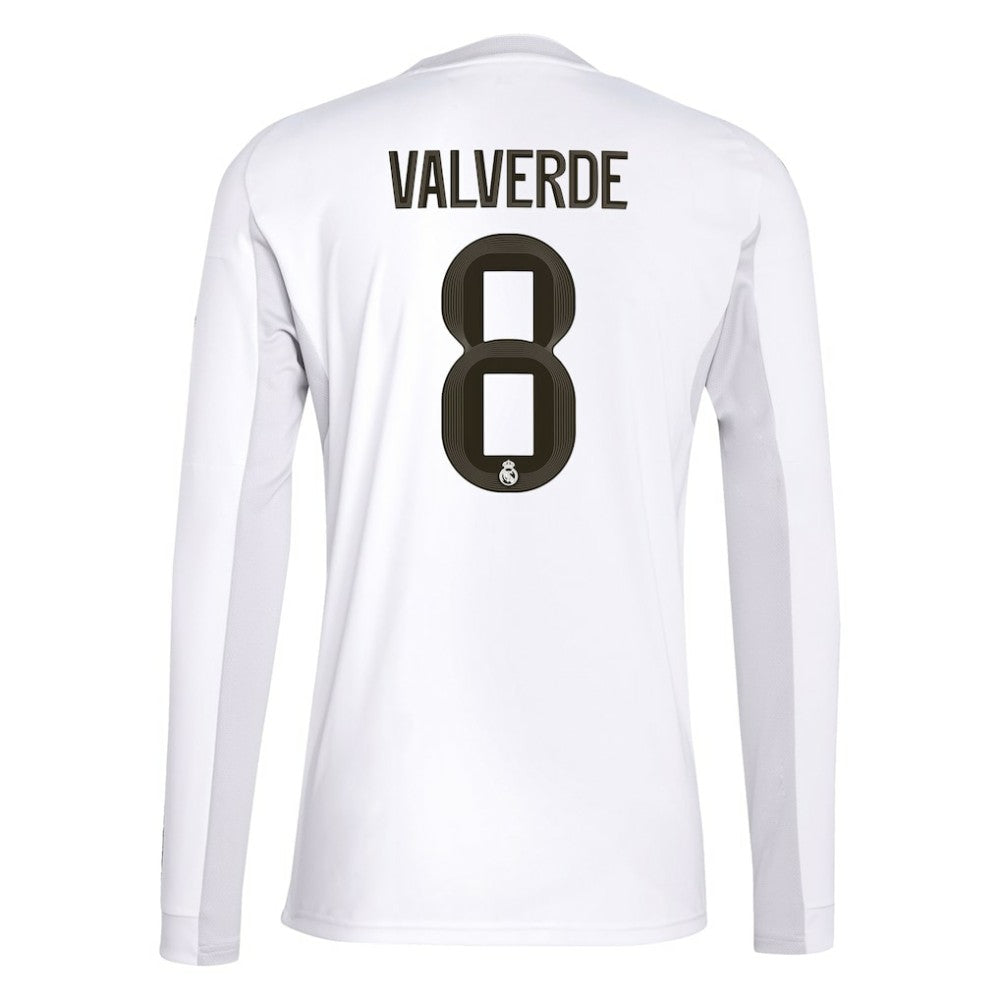 Federico Valverde Real Madrid 2025/26 Home Replica Long Sleeve Jersey White - Adidas discount