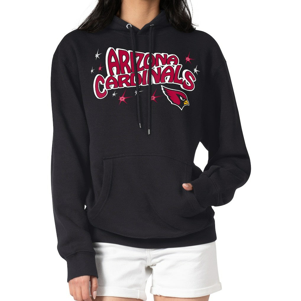Arizona Cardinals Starter Women's Fireworks Fleece Pullover Hoodie - Black Hoodies
