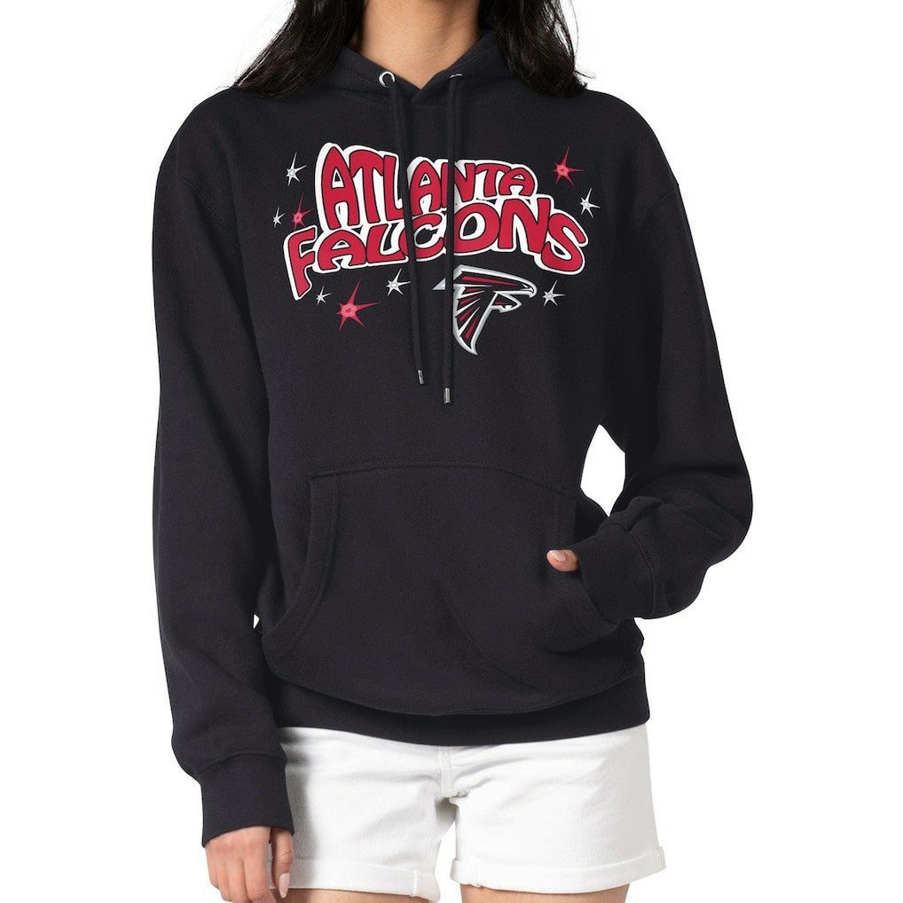 Atlanta Falcons Starter Women's Fireworks Fleece Pullover Hoodie - Black Hoodies