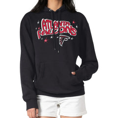 Atlanta Falcons Starter Women's Fireworks Fleece Pullover Hoodie - Black Hoodies