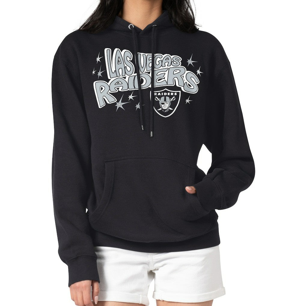 Las Vegas Raiders Starter Women's Fireworks Fleece Pullover Hoodie - Black Hoodies