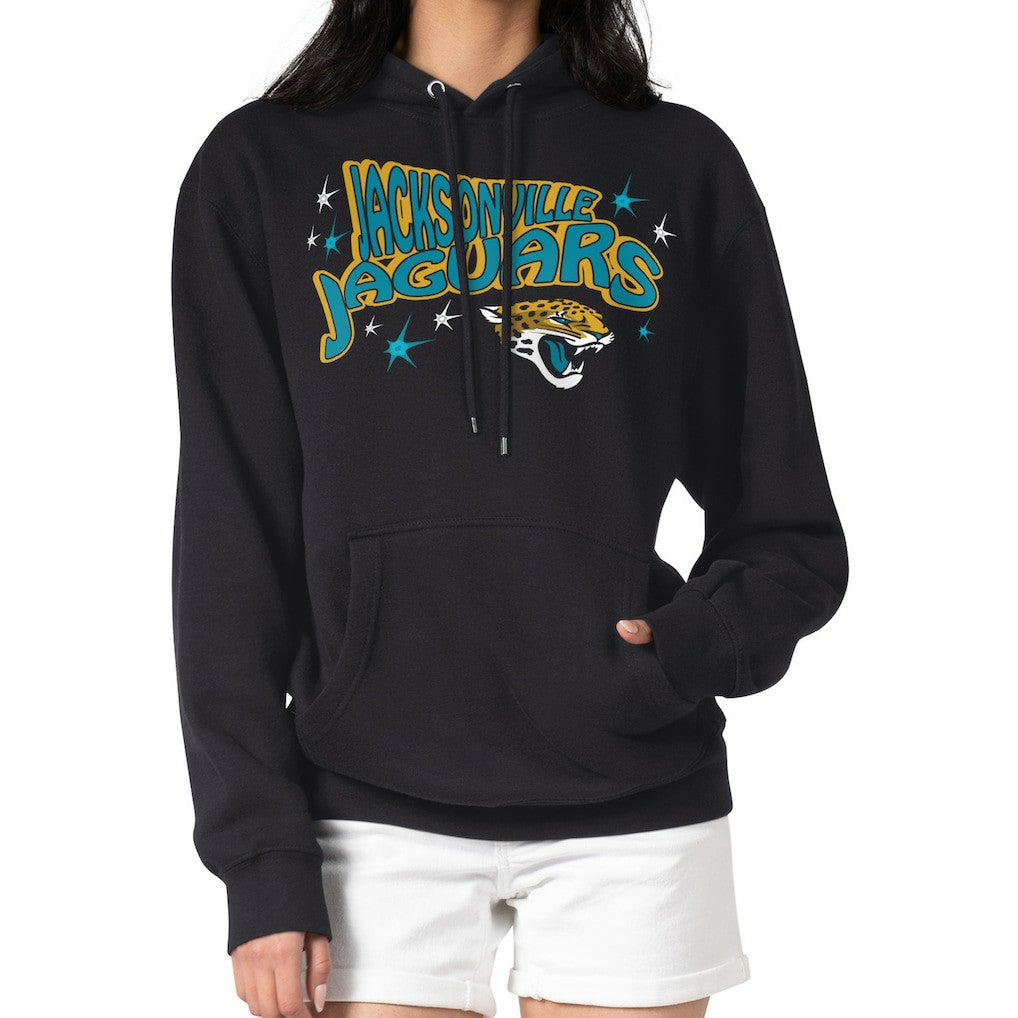 Jacksonville Jaguars Starter Women's Fireworks Fleece Pullover Hoodie - Black Hoodies