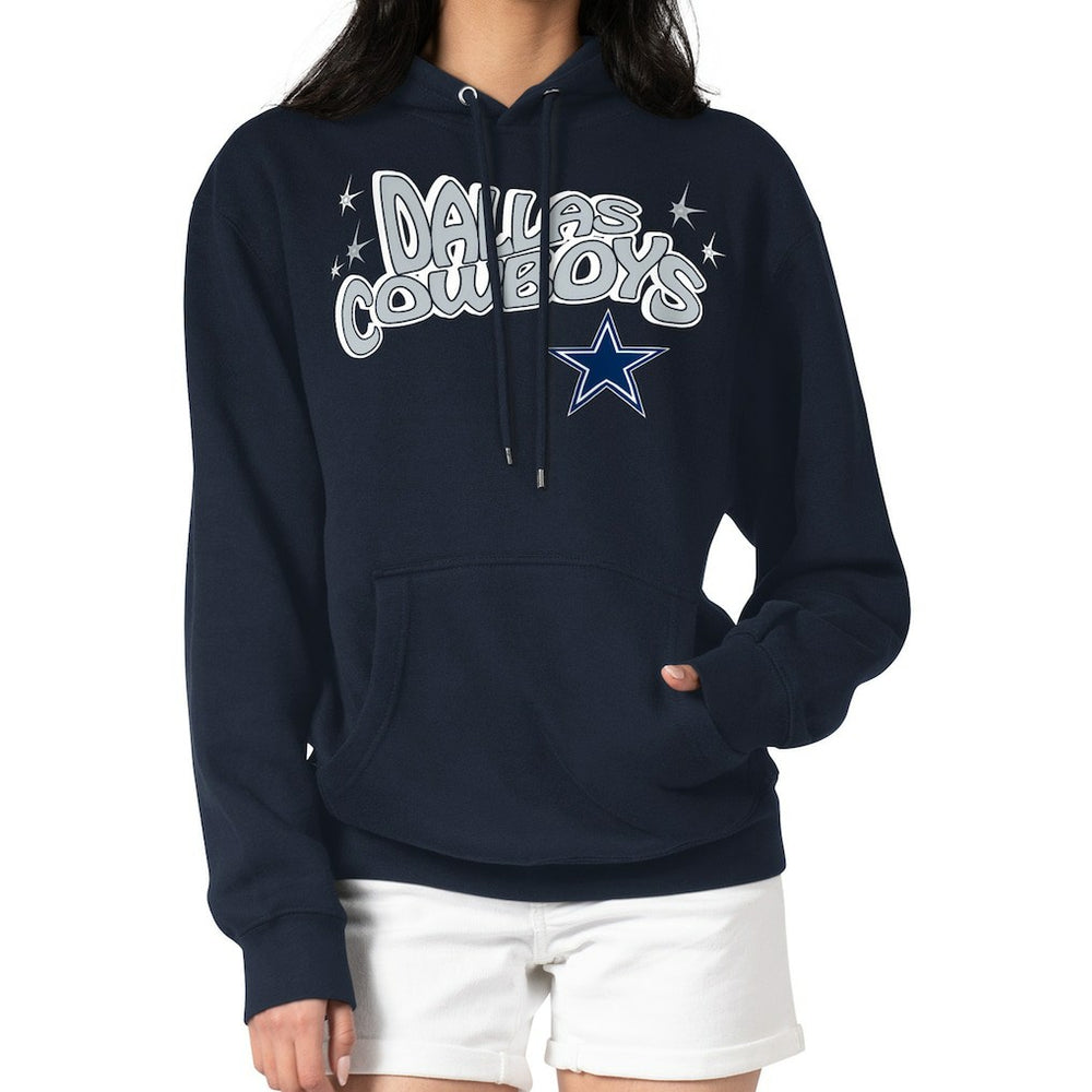Dallas Cowboys Starter Women's Fireworks Fleece Pullover Hoodie - Navy Hoodies