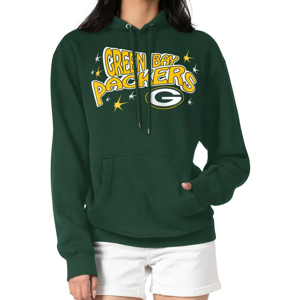 Green Bay Packers Starter Women's Fireworks Fleece Pullover Hoodie - Green Hoodies