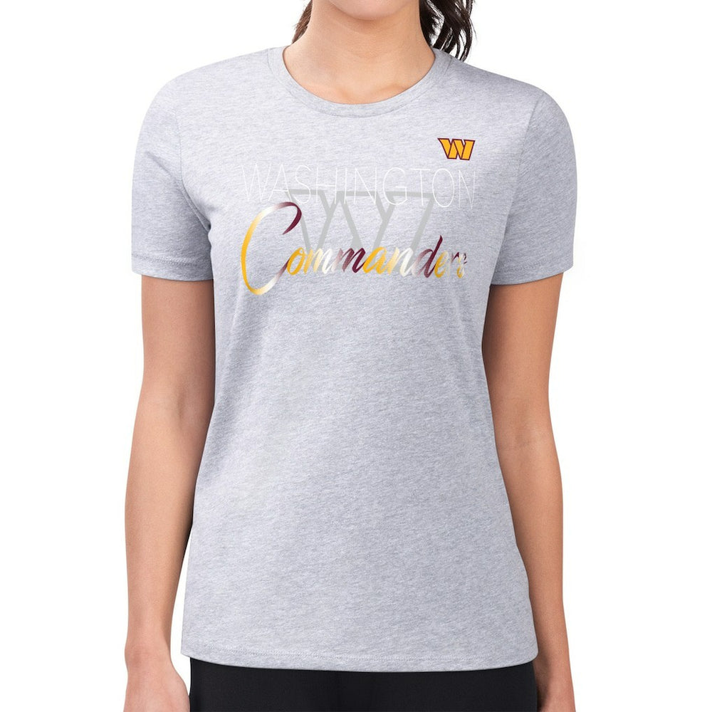 Washington Commanders G-III 4Her by Carl Banks Women's Super-Slim Fit Lightweight Shadow Logo T-Shirt - Gray T-shirts