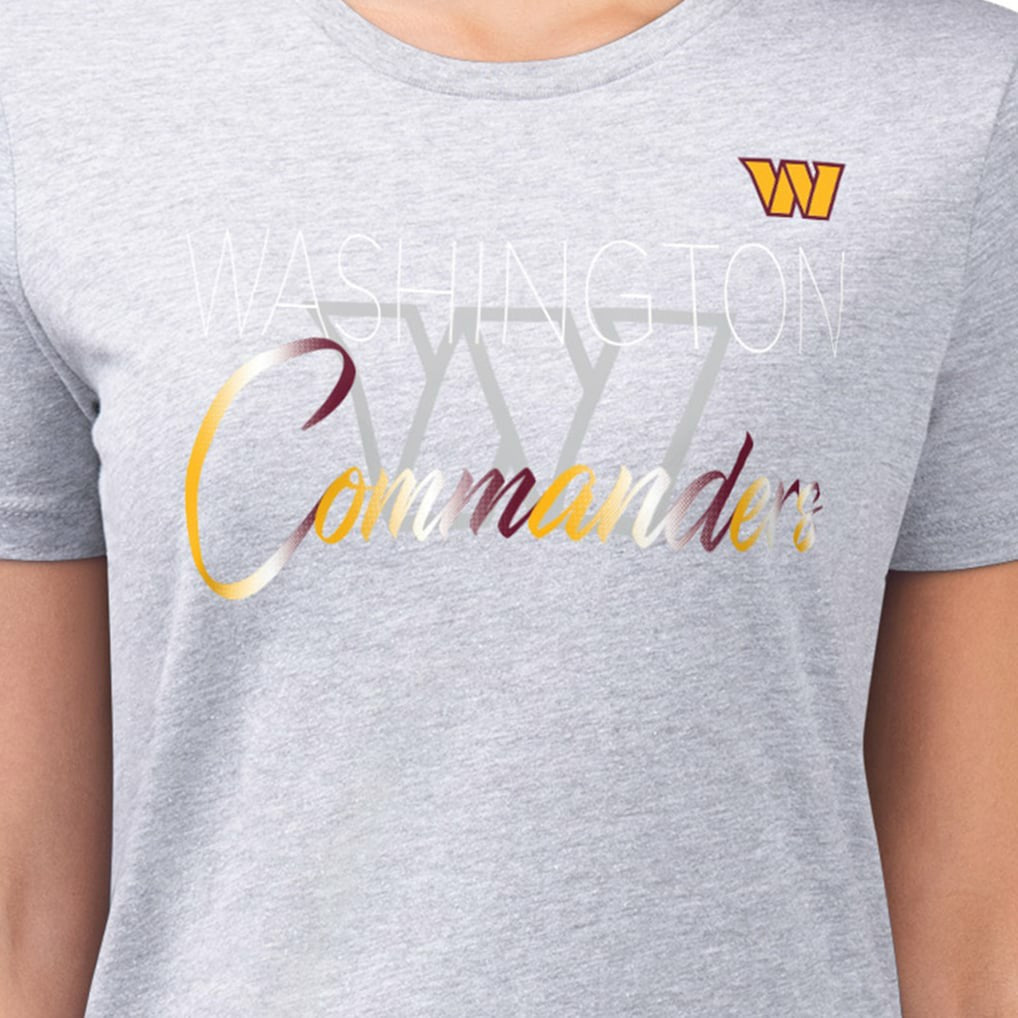 Washington Commanders G-III 4Her by Carl Banks Women's Super-Slim Fit Lightweight Shadow Logo T-Shirt - Gray T-shirts