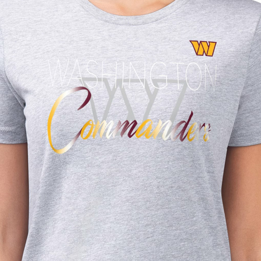 Washington Commanders G-III 4Her by Carl Banks Women's Super-Slim Fit Lightweight Shadow Logo T-Shirt - Gray T-shirts