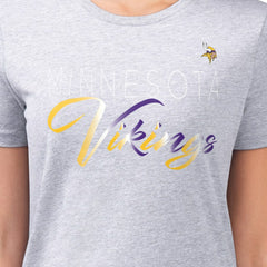 Minnesota Vikings G-III 4Her by Carl Banks Women's Super-Slim Fit Lightweight Shadow Logo T-Shirt - Gray T-shirts