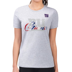 New York Giants G-III 4Her by Carl Banks Women's Super-Slim Fit Lightweight Shadow Logo T-Shirt - Gray T-shirts