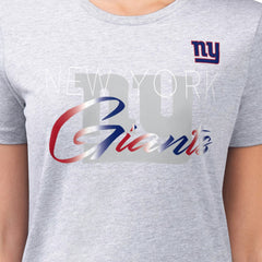 New York Giants G-III 4Her by Carl Banks Women's Super-Slim Fit Lightweight Shadow Logo T-Shirt - Gray T-shirts