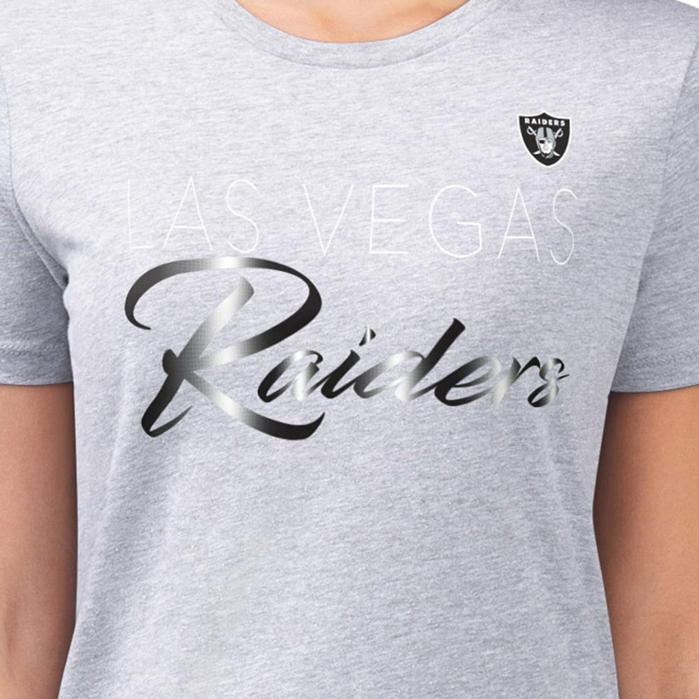 Las Vegas Raiders G-III 4Her by Carl Banks Women's Super-Slim Fit Lightweight Shadow Logo T-Shirt - Gray T-shirts