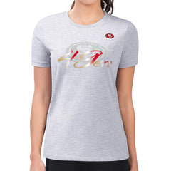 San Francisco 49ers G-III 4Her by Carl Banks Women's Super-Slim Fit Lightweight Shadow Logo T-Shirt - Gray T-shirts