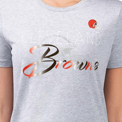 Cleveland Browns G-III 4Her by Carl Banks Women's Super-Slim Fit Lightweight Shadow Logo T-Shirt - Gray T-shirts