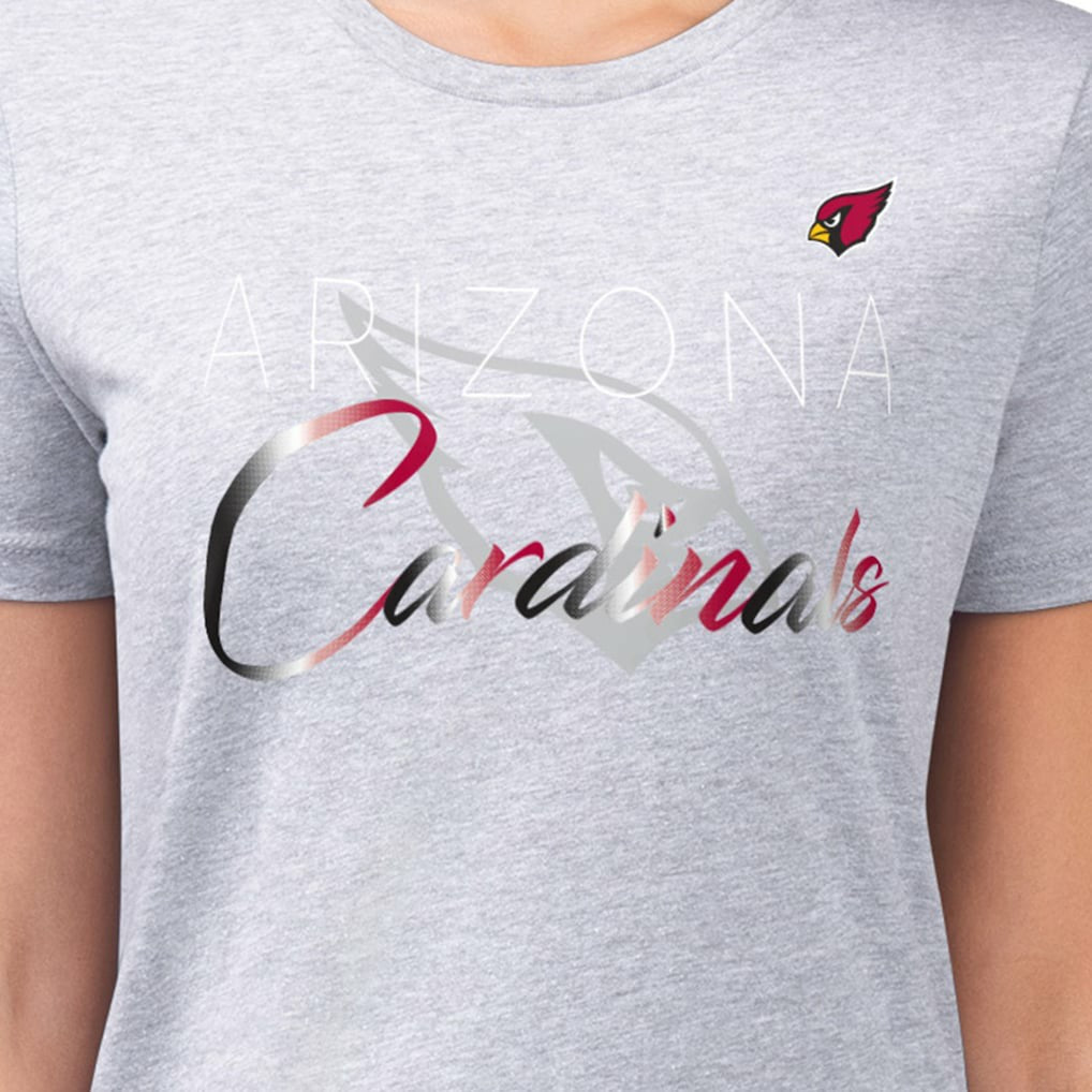 Arizona Cardinals G-III 4Her by Carl Banks Women's Super-Slim Fit Lightweight Shadow Logo T-Shirt - Gray T-shirts