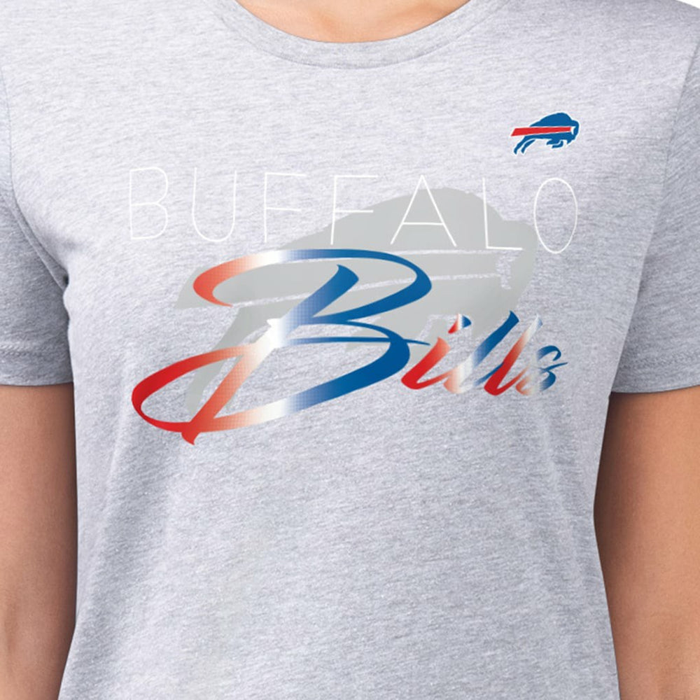 Buffalo Bills G-III 4Her by Carl Banks Women's Super-Slim Fit Lightweight Shadow Logo T-Shirt - Gray T-shirts