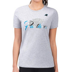 Carolina Panthers G-III 4Her by Carl Banks Women's Super-Slim Fit Lightweight Shadow Logo T-Shirt - Gray T-shirts