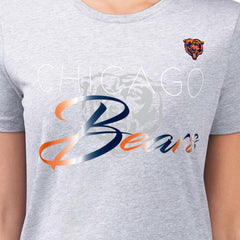Chicago Bears G-III 4Her by Carl Banks Women's Super-Slim Fit Lightweight Shadow Logo T-Shirt - Gray T-shirts