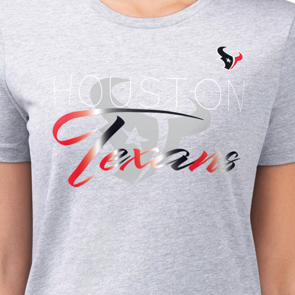 Houston Texans G-III 4Her by Carl Banks Women's Super-Slim Fit Lightweight Shadow Logo T-Shirt - Gray T-shirts