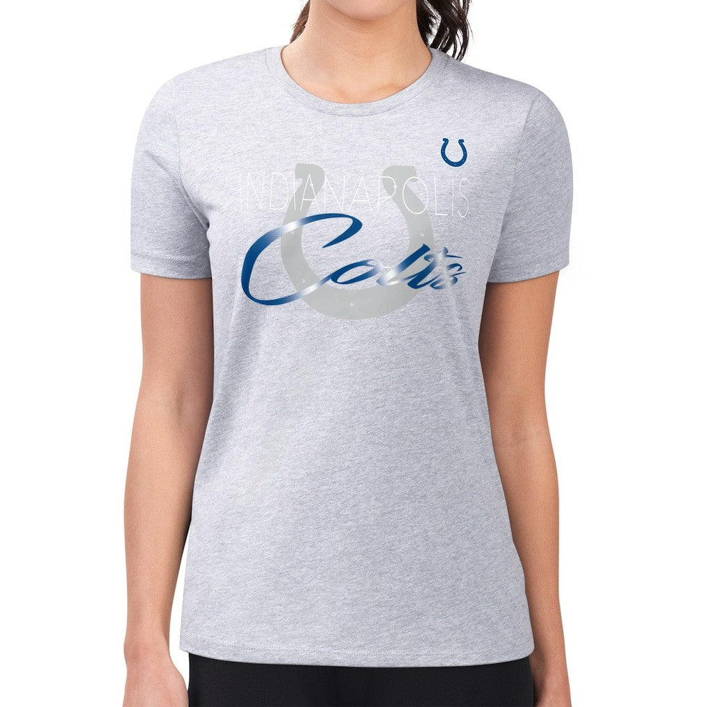 Indianapolis Colts G-III 4Her by Carl Banks Women's Super-Slim Fit Lightweight Shadow Logo T-Shirt - Gray T-shirts