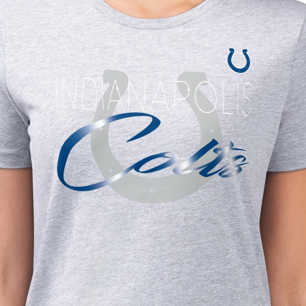 Indianapolis Colts G-III 4Her by Carl Banks Women's Super-Slim Fit Lightweight Shadow Logo T-Shirt - Gray T-shirts