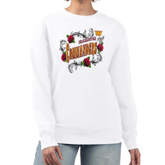 Washington Commanders G-III 4Her by Carl Banks Women's Roses Fleece Tri-Blend Pullover Sweatshirt - White Pullover