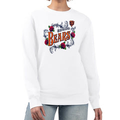 Chicago Bears G-III 4Her by Carl Banks Women's Roses Fleece Tri-Blend Pullover Sweatshirt - White Pullover