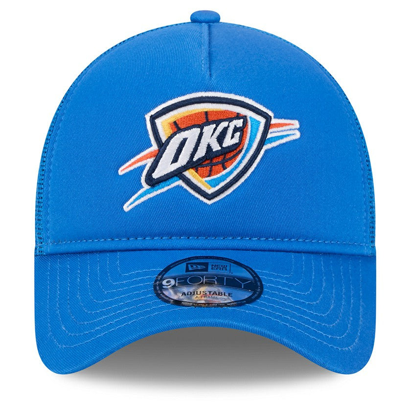 Oklahoma City Thunder Core Logo Foam Front A-Frame 9FORTY Adjustable Trucker Hat Blue - New Era