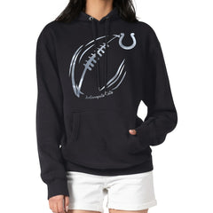Indianapolis Colts G-III 4Her by Carl Banks Women's Metallic Print Football Sketch Fleece Pullover Hoodie - Black Hoodies