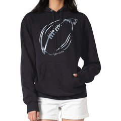 New England Patriots G-III 4Her by Carl Banks Women's Metallic Print Football Sketch Fleece Pullover Hoodie - Black Hoodies