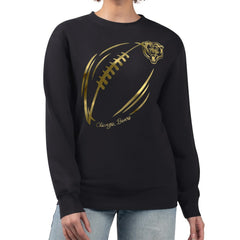 Chicago Bears G-III 4Her by Carl Banks Women's Metallic Print Football Sketch Fleece Crewneck Sweatshirt - Black Sweatshirts