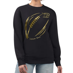 Baltimore Ravens G-III 4Her by Carl Banks Women's Metallic Print Football Sketch Fleece Crewneck Sweatshirt - Black Sweatshirts