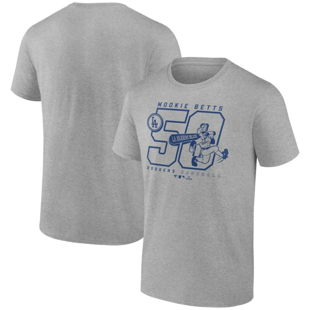 Mookie Betts Los Angeles Dodgers Player Graphic T-Shirt - Heather Gray T-shirts