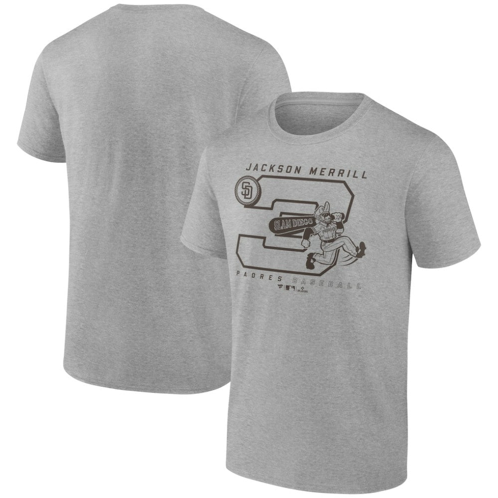 Jackson Merrill San Diego Padres Player Graphic T-Shirt - Heather Gray T-shirts