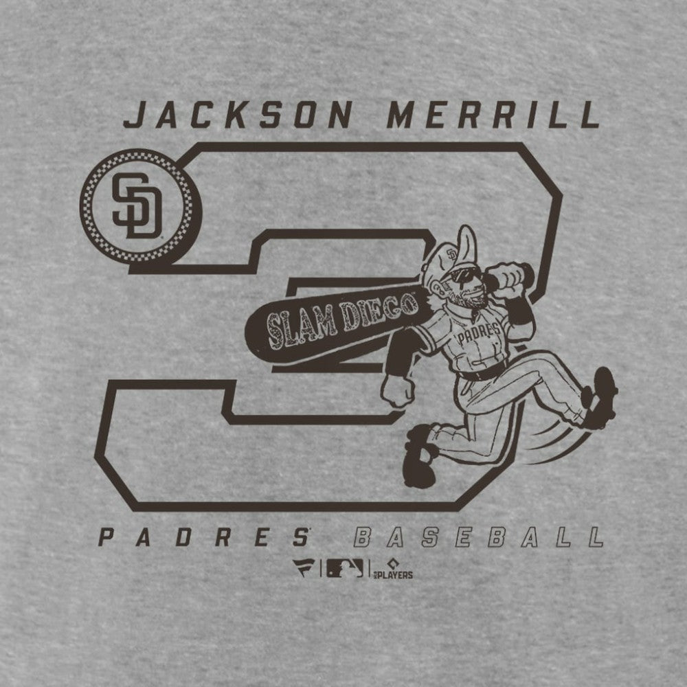 Jackson Merrill San Diego Padres Player Graphic T-Shirt - Heather Gray T-shirts