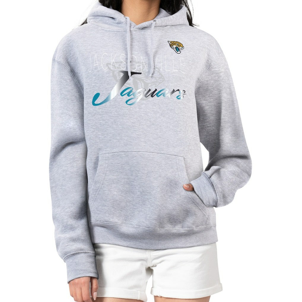 Jacksonville Jaguars G-III 4Her by Carl Banks Women's Shadow Logo Fleece Pullover Hoodie - Gray Hoodies
