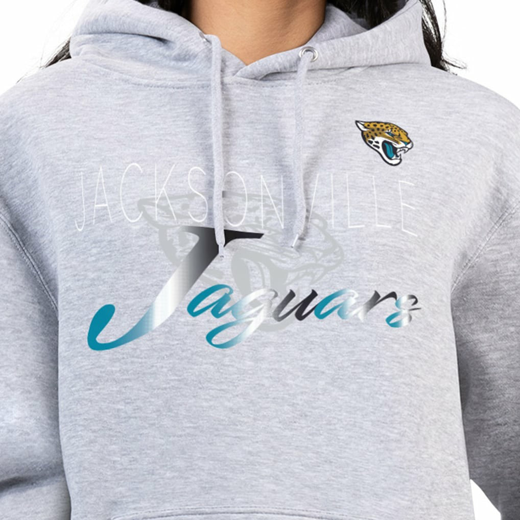 Jacksonville Jaguars G-III 4Her by Carl Banks Women's Shadow Logo Fleece Pullover Hoodie - Gray Hoodies