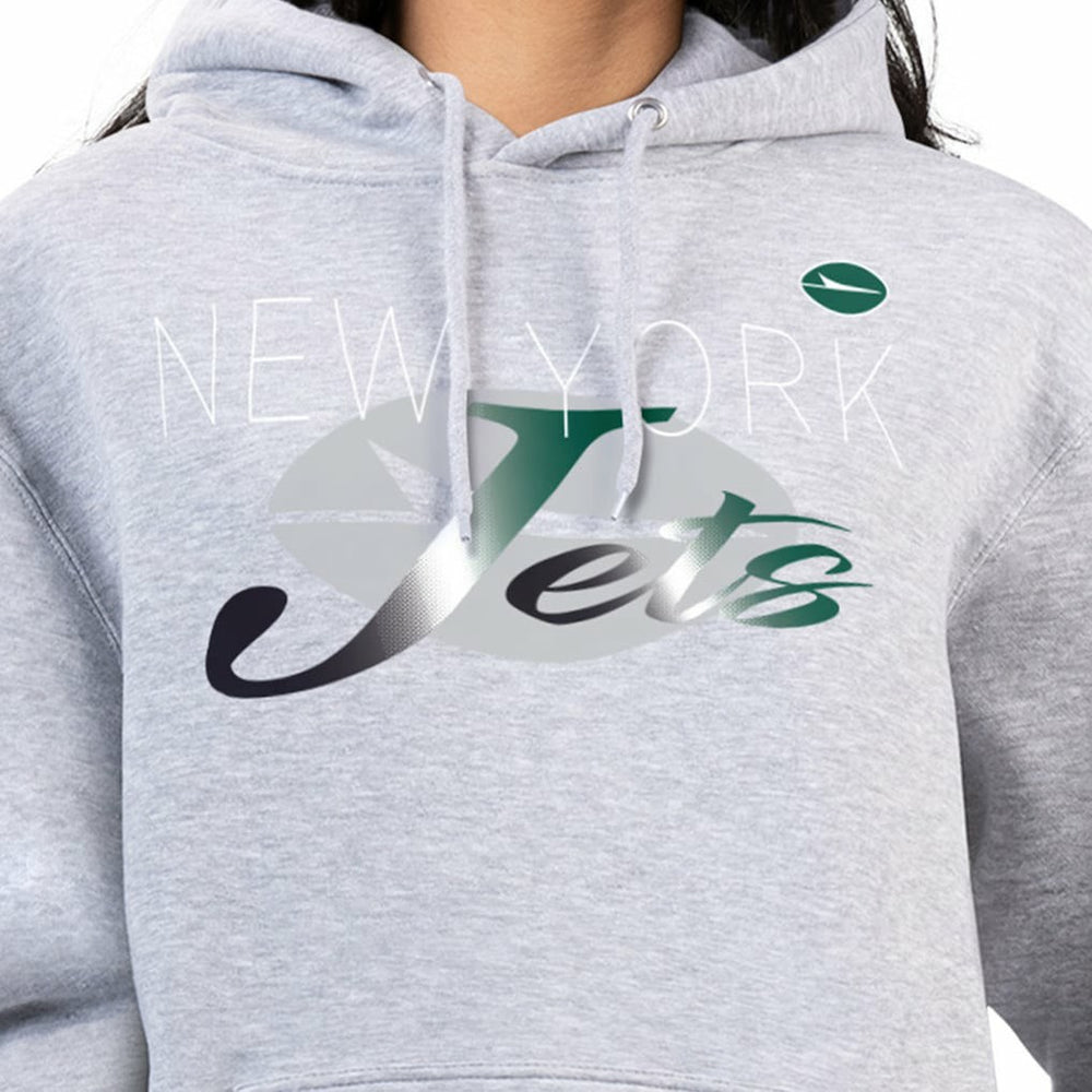New York Jets G-III 4Her by Carl Banks Women's Shadow Logo Fleece Pullover Hoodie - Gray Hoodies