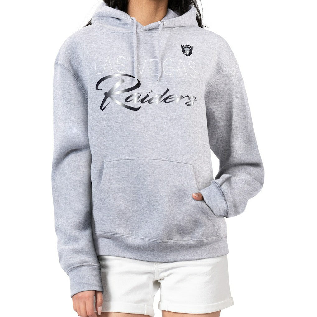 Las Vegas Raiders G-III 4Her by Carl Banks Women's Shadow Logo Fleece Pullover Hoodie - Gray Hoodies