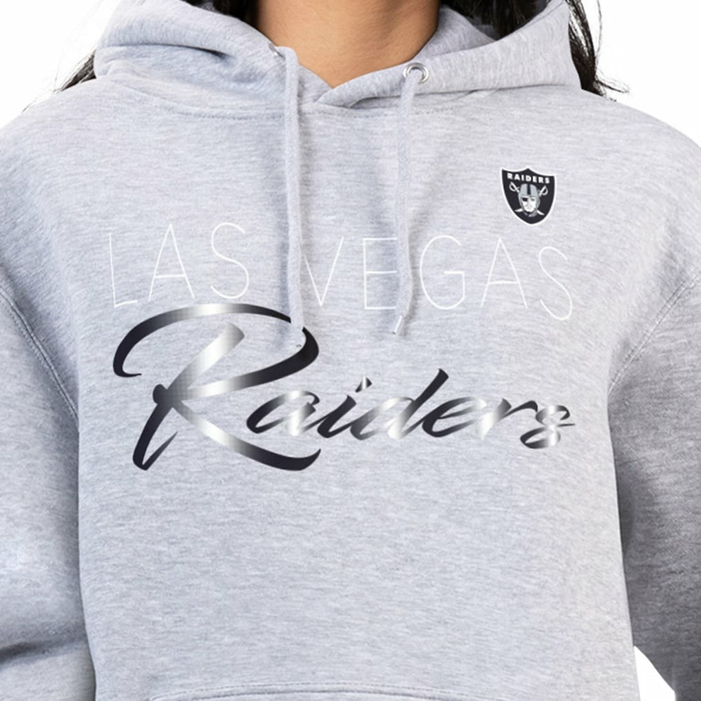 Las Vegas Raiders G-III 4Her by Carl Banks Women's Shadow Logo Fleece Pullover Hoodie - Gray Hoodies