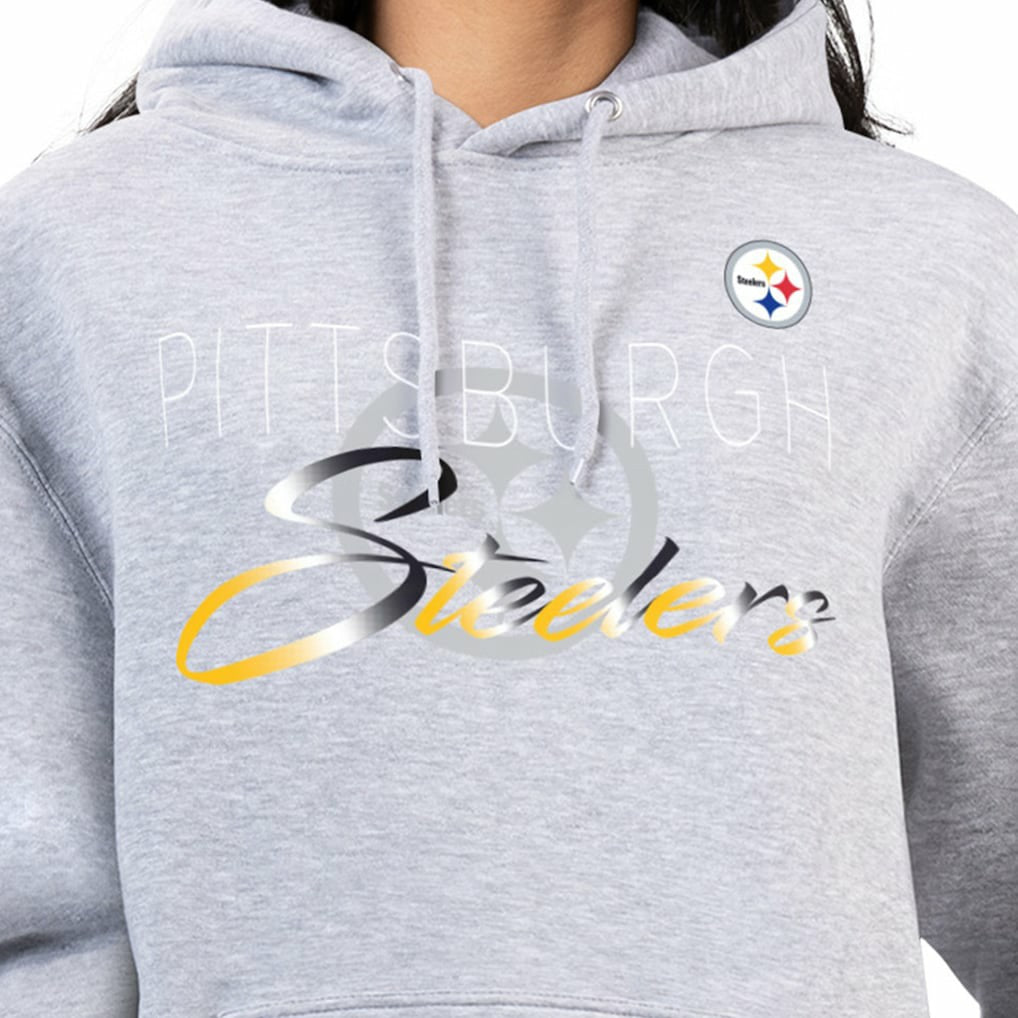Pittsburgh Steelers G-III 4Her by Carl Banks Women's Shadow Logo Fleece Pullover Hoodie - Gray Hoodies