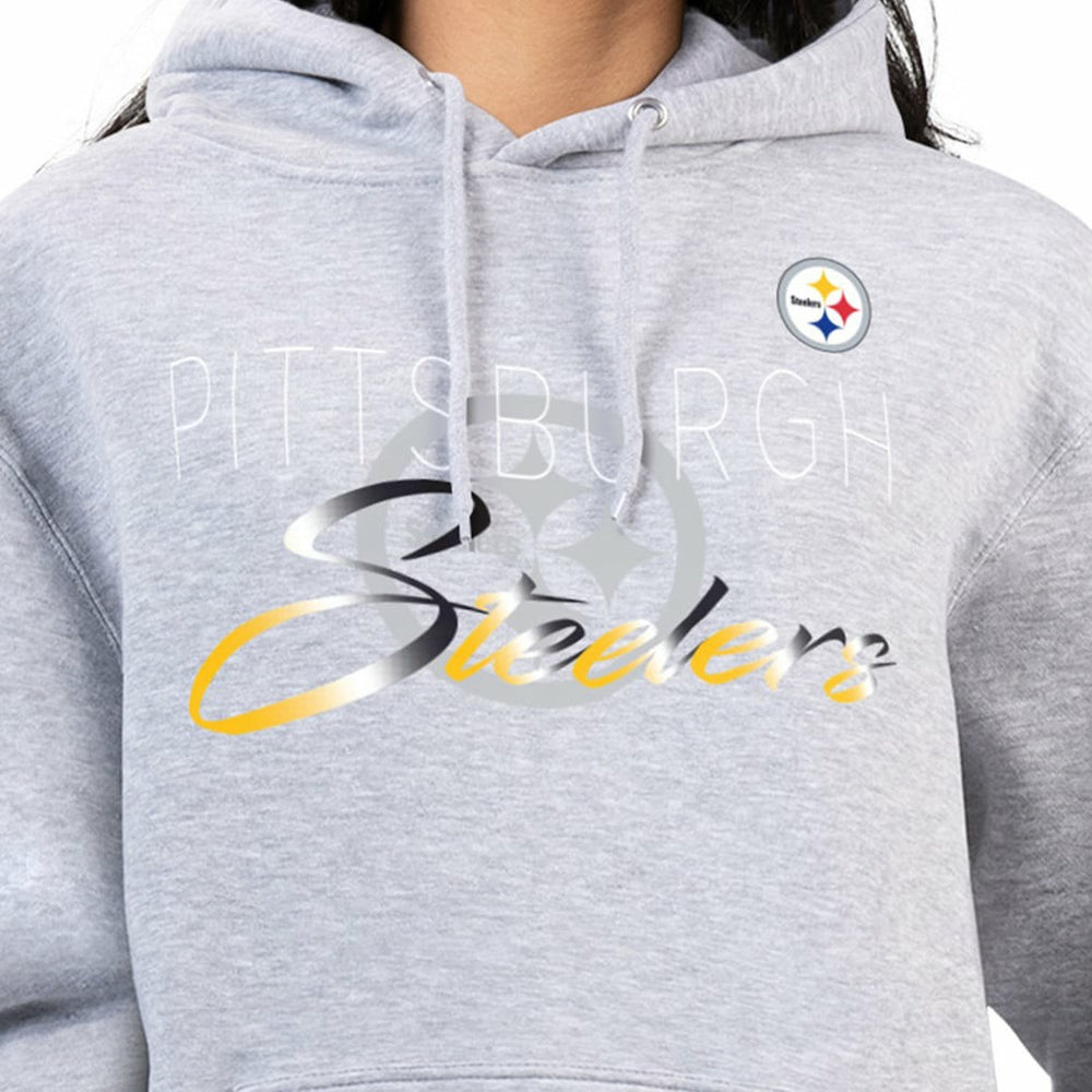 Pittsburgh Steelers G-III 4Her by Carl Banks Women's Shadow Logo Fleece Pullover Hoodie - Gray Hoodies