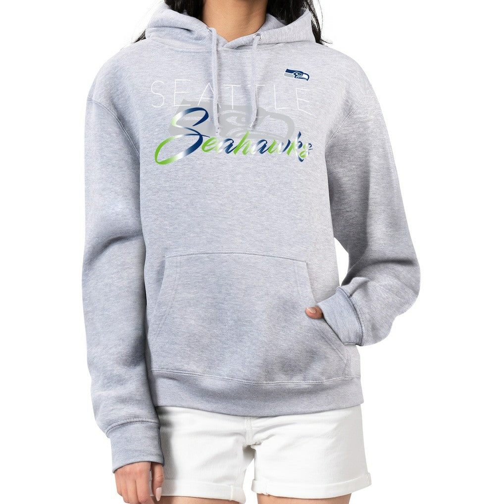 Seattle Seahawks G-III 4Her by Carl Banks Women's Shadow Logo Fleece Pullover Hoodie - Gray Hoodies