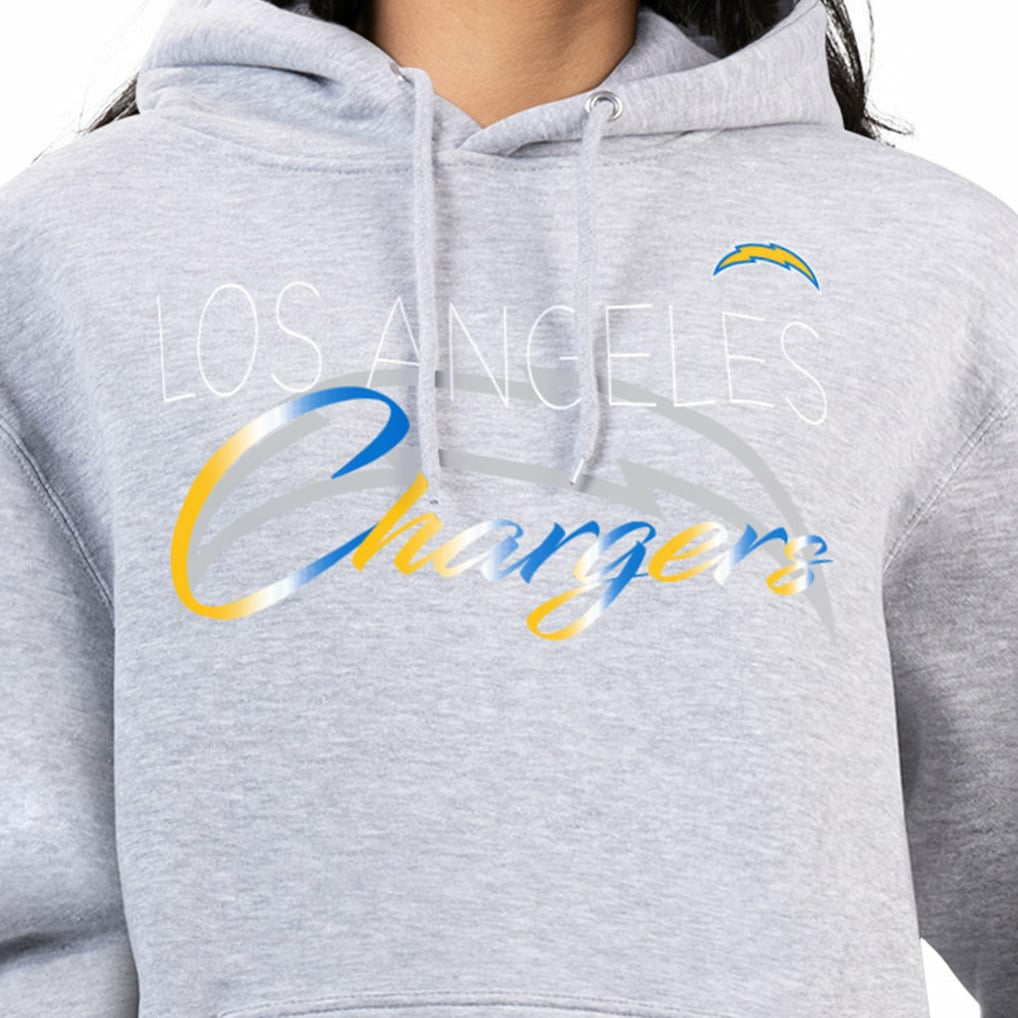 Los Angeles Chargers G-III 4Her by Carl Banks Women's Shadow Logo Fleece Pullover Hoodie - Gray Hoodies