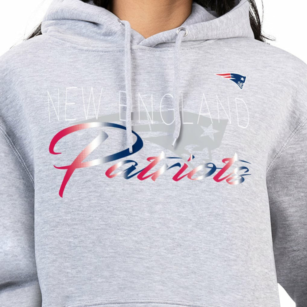 New England Patriots G-III 4Her by Carl Banks Women's Shadow Logo Fleece Pullover Hoodie - Gray Hoodies